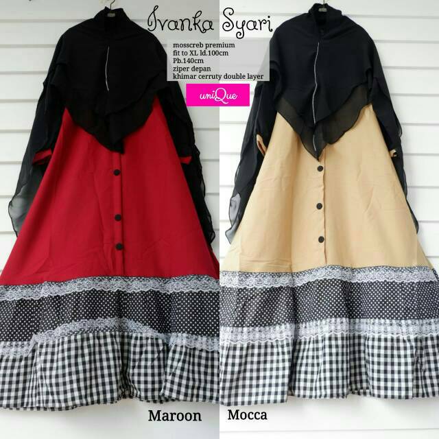 Gamis syari set bahan moscrepe premium IVANKA