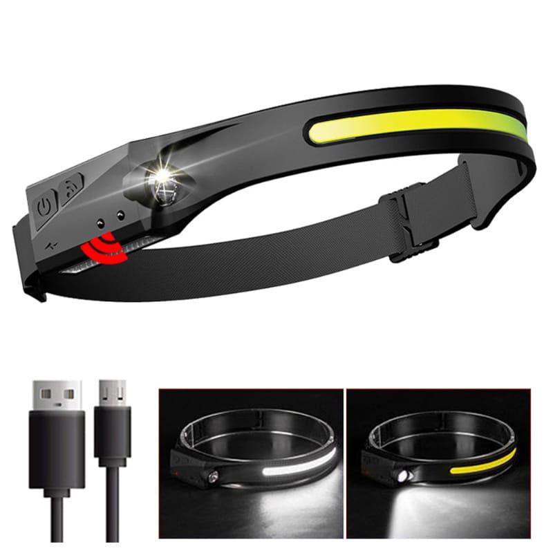 Head lamp / Lampu kepala COB /USB Charging Wave Induction Outdoor Riding Cob Headlight / Led Glaring Headlamp jkt