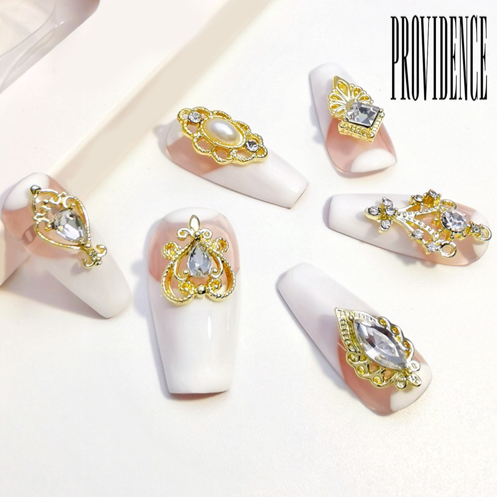 Providence 10Pcs / Set Hiasan Kuku 3D Gaya Retro Aksen Kristal Imitasi Untuk Nail Art / Manicure