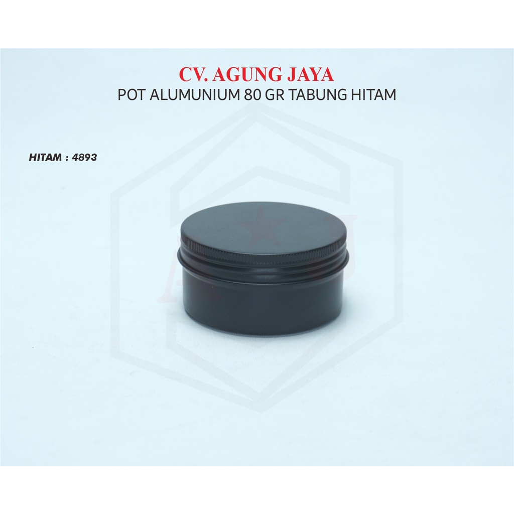 Pot Alumunium 80 g Black/Pot Pomade/Pot Cream/Jar Alumuniu/ Wadah Pomade/Tin Alumunium/ Pot Pomade
