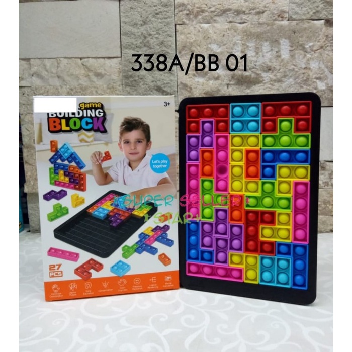 MAINAN POPIT BUILDING BLOCK / POP IT PUZZLE / POP IT TETRIS / POPIT