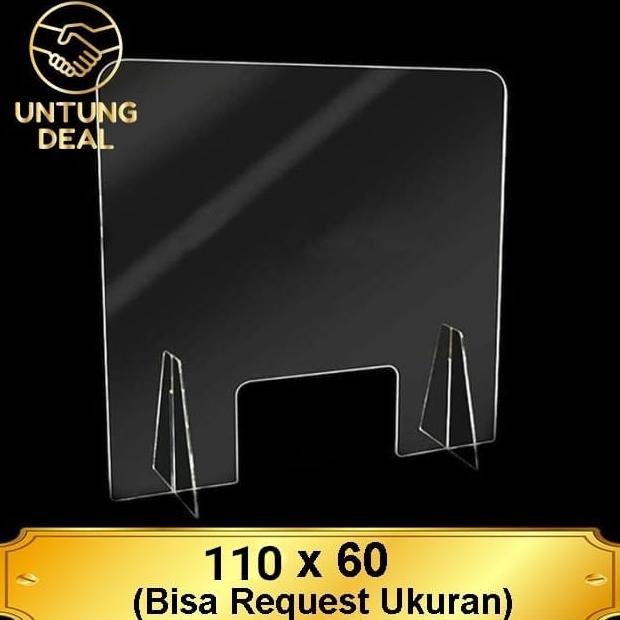 

Sekat Acrylic 2mm Lebar 110cmx60cm Meja Teller Kasir Partisi Pembatas