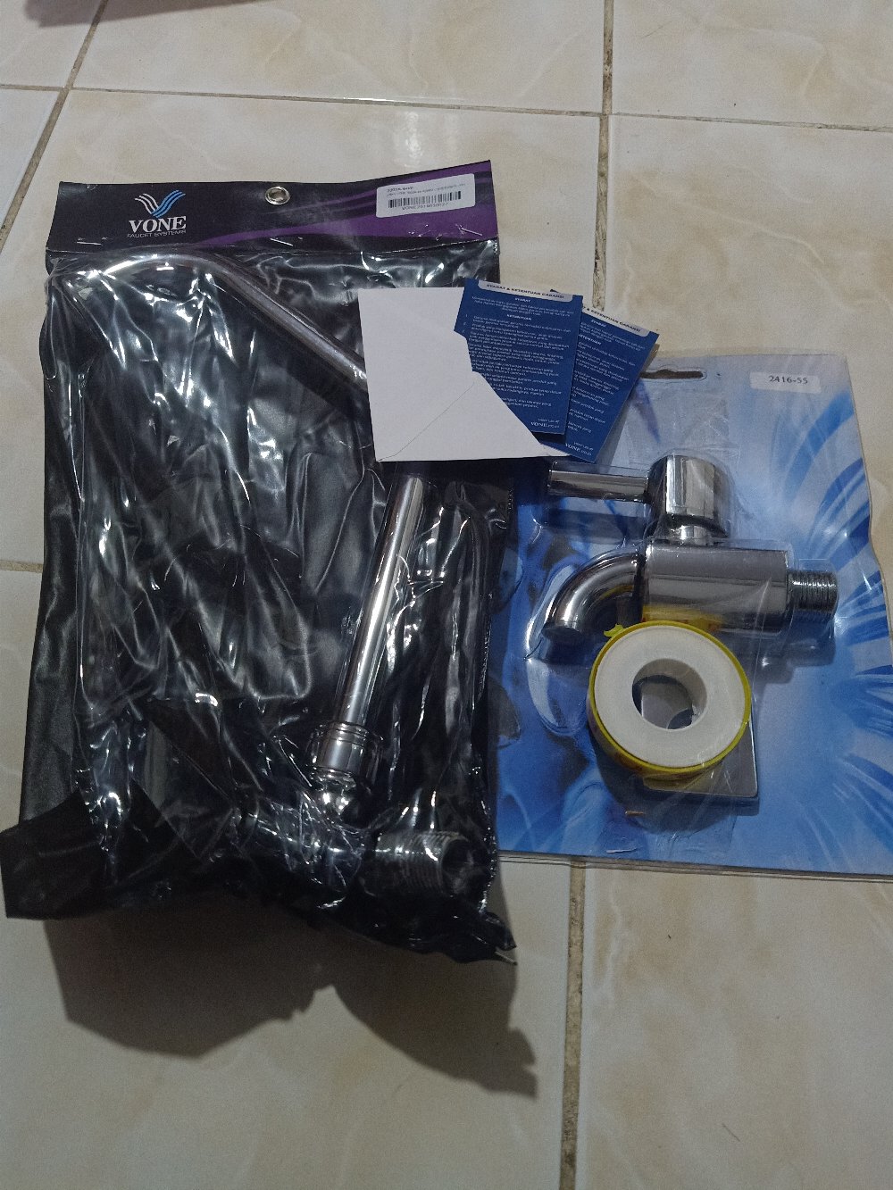 Vone 2416-55 Keran Kran Taman Air Single Wall Tembok Taman Chrome