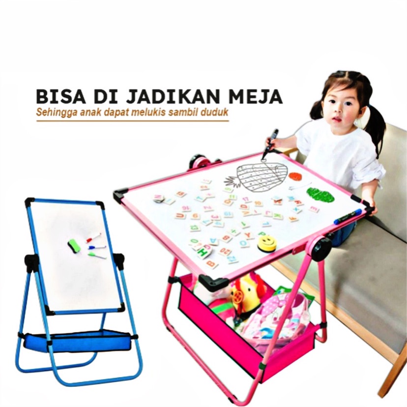 ( BISA COD ) PROMO PAPAN TULIS ANAK MAGNETIC MULTIFUNGSI DAN KERANJANG / DRAWING BOARD ANAK 2 SISI BLACK WHITE BOARD / PAPAN TULIS ANAK / PAPAN TULIS ANAK MAGNET / PAPAN TULIS TINGGI / PAPAN TULIS ANAK LUCU / PAPAN TULIS BELAJAR