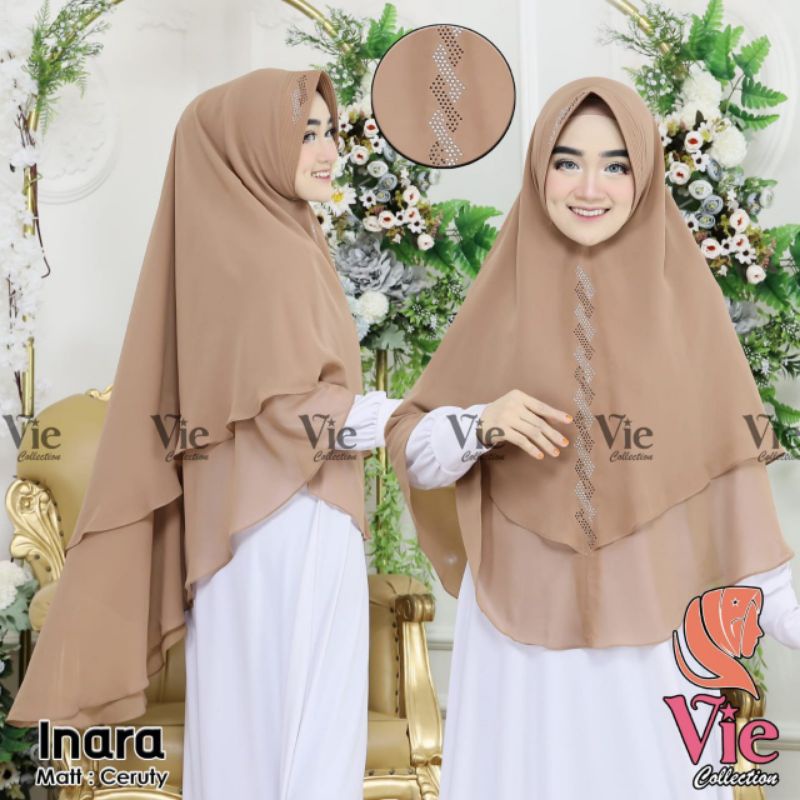 Khimar Syari Jumbo Ceruty 2 Layer SAHILA | Hijab Syari 2 Layer Cerruty | Kerudung