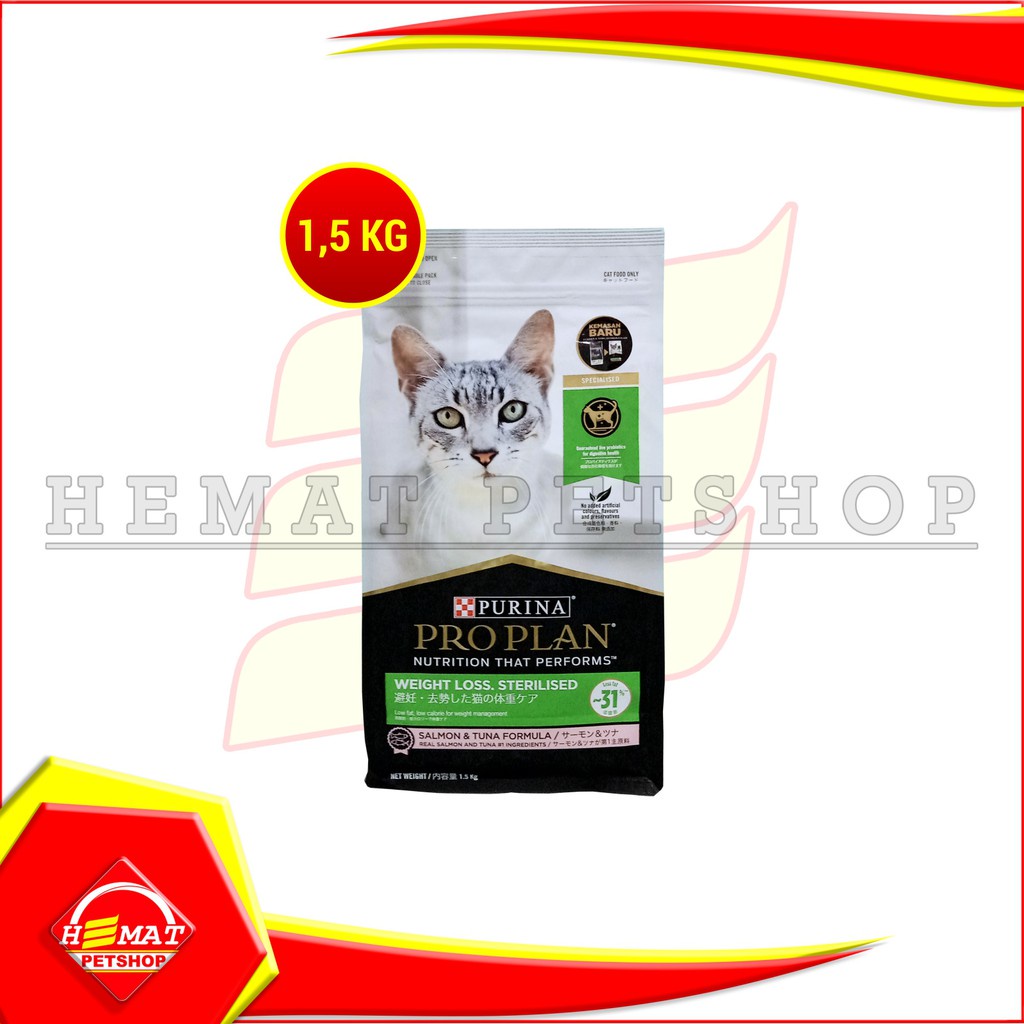 ProPlan Makanan Kucing Kebiri Obesitas Pro Plan Sterlised Salmon 1.5KG