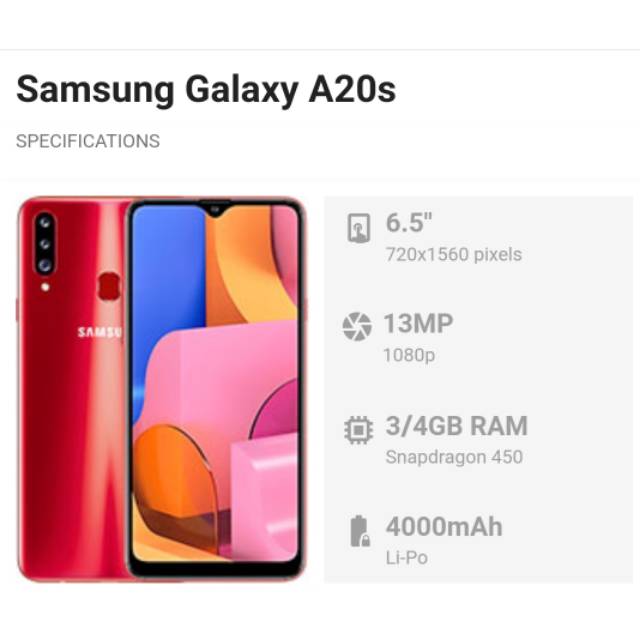 Samsung Galaxy A20S 4/64 Free perdana paket data 360gb