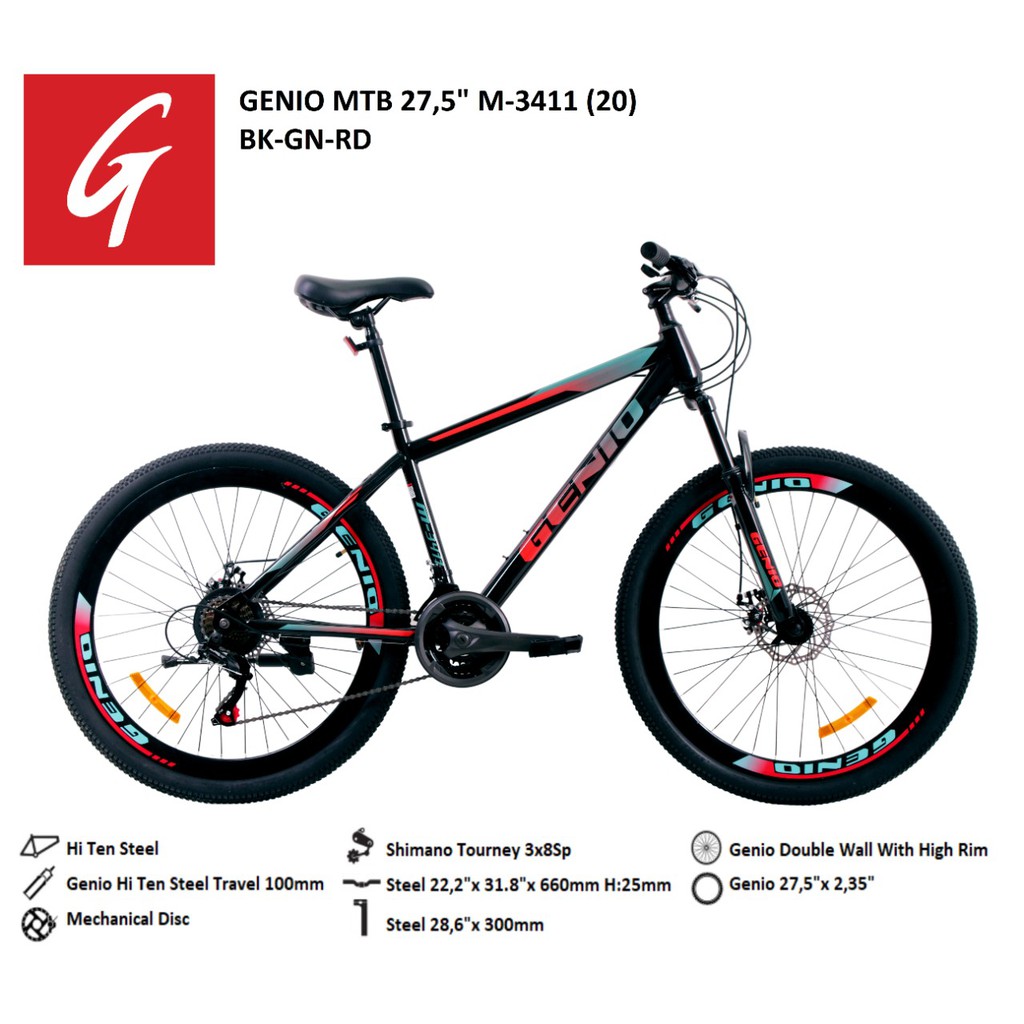 Sepeda Gunung MTB Genio M-3411 DB 27.5inch
