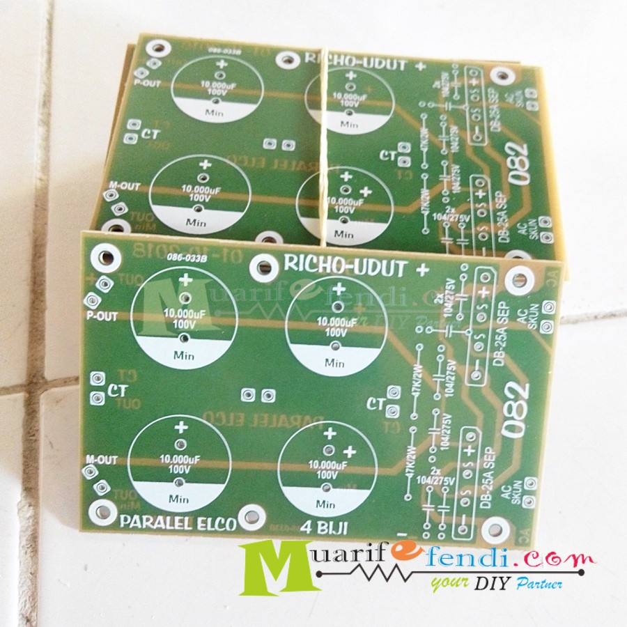 PCB PARALEL Elco CLASS AB Capasitor Bank PSU 4 x 10.000uf 80-100v 082