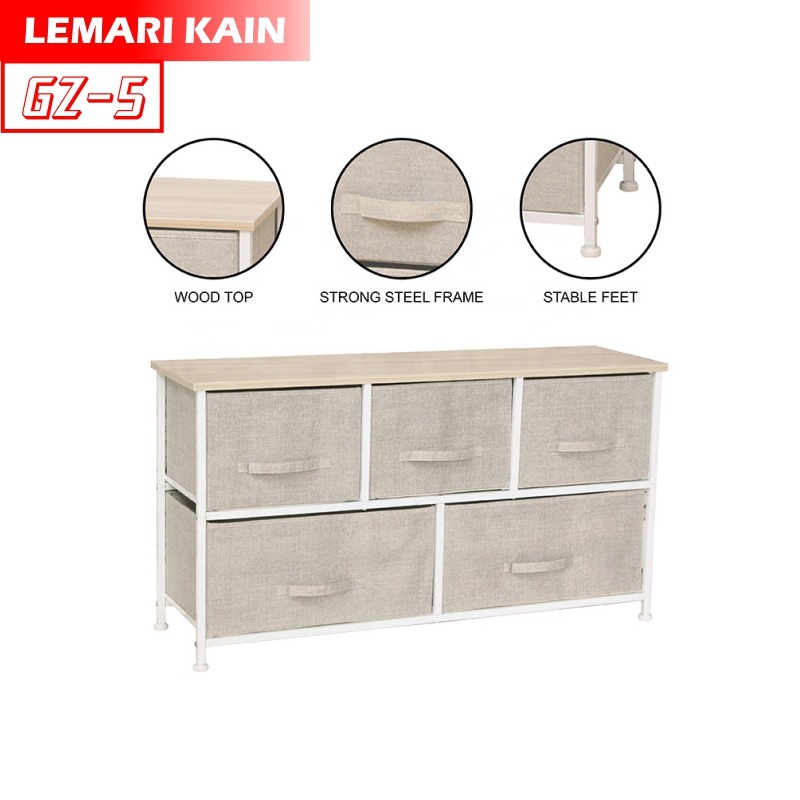 DISKON!GZ-5 Lemari 5 Laci Kain/Rak Lemari Penyimpanan/lemari lemari Elegant mewah lemari kain COD