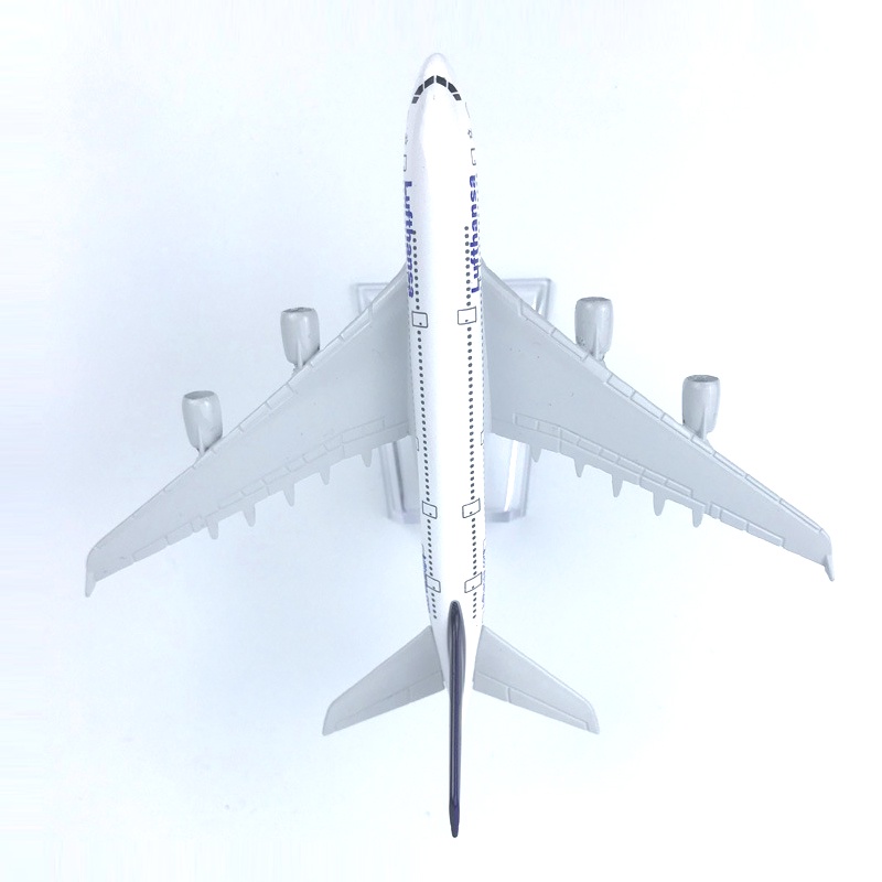 Miniatur Diecast Pesawat Terbang Lufthansa Airbus 380 A380 Bahan Metal Untuk Koleksihadiah