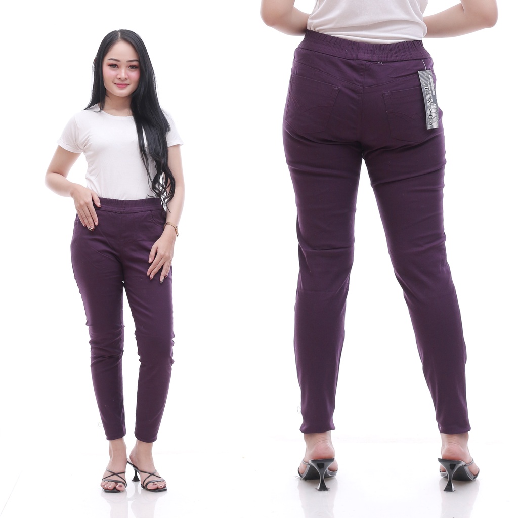 CELANA JEANS PINGGANG KARET LEGING CELANA SOFT JEANS  JEANS WANITA CELANA PANJANG WANITA KEKINIAN TERMURAH