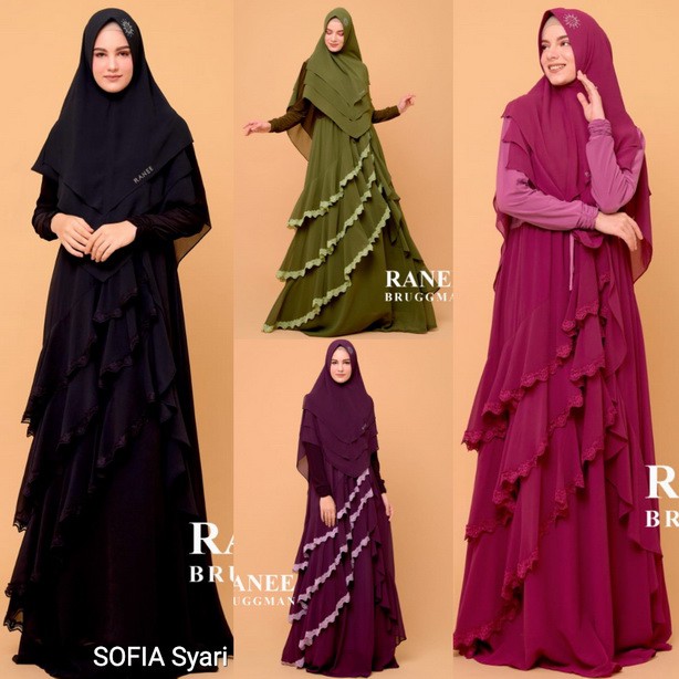 SOFIA SYAR'I DRESS by Ranee Bruggman ORI(dress syari, khimar, gamis muslim, shiraaz, indra bruggman)
