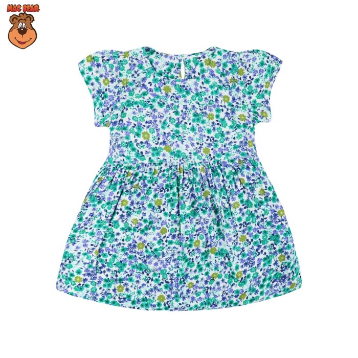 MacBee Baju Anak Perempuan Dress Anak Flowers Collection Athela - Hijau, Size 1
