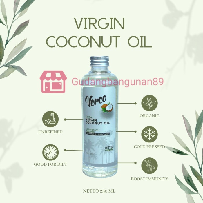 Extra Virgin Coconut Oil 250ML/VERCO VCO/Minyak Kelapa Murni 100%