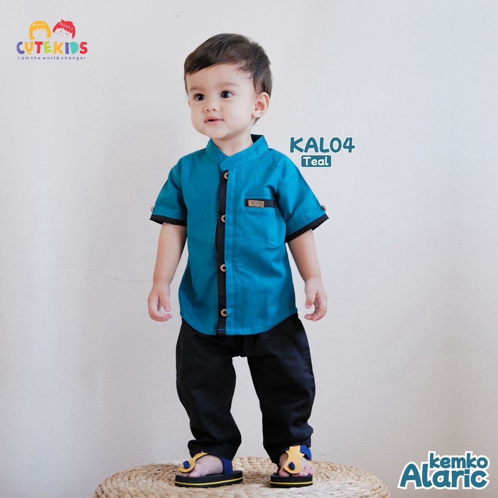 koko anak laki laki Alaric koko cutekids bayi 3bln - 6tahun-teal