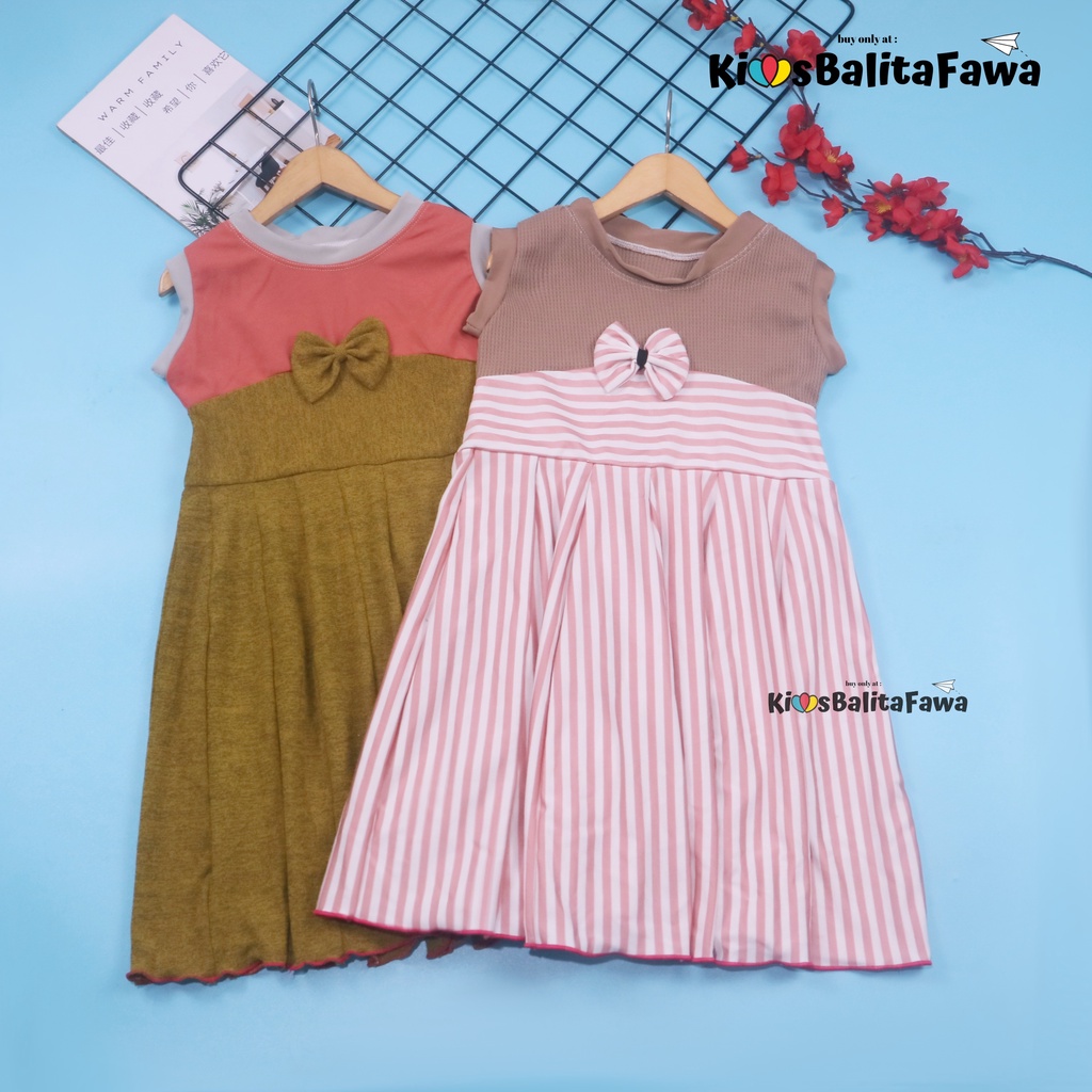 Dress Aila 5-6 Tahun / Dres Pesta Murah Grosir Baju Anak Perempuan Gaun Yukensi Batik Harian Baru