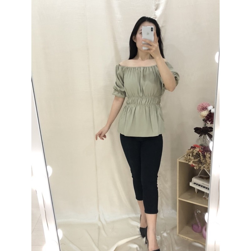 EVA TOP - ATASAN BAJU BLUS BLOUSE SABRINA WANITA KOREA