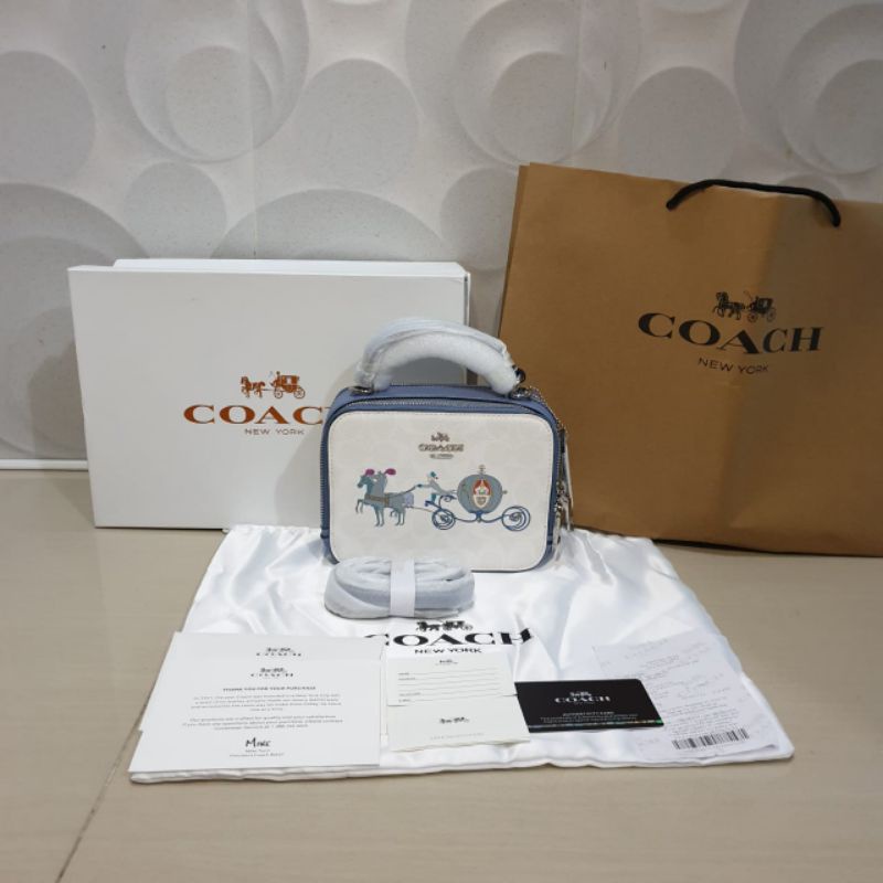 Coach X Disney Crossbody In Signature Canvas With Cinderella termurah