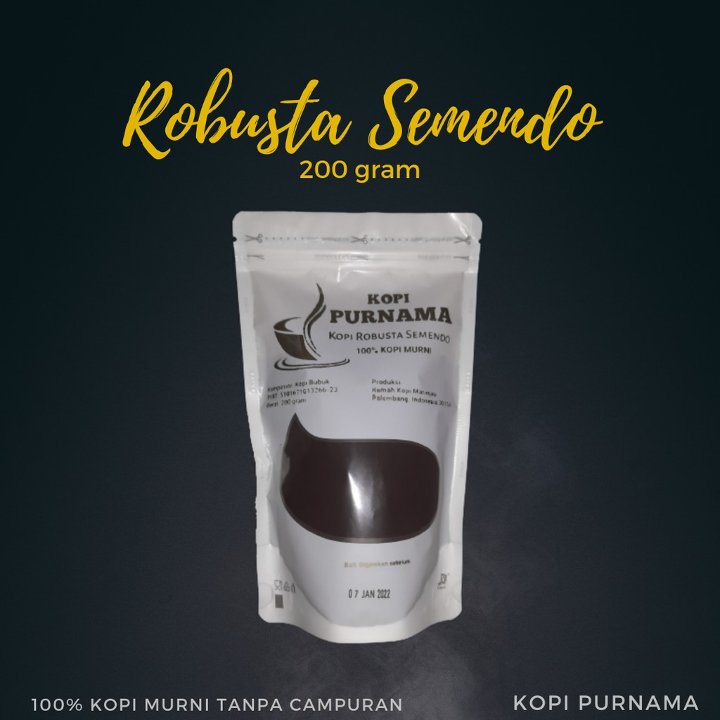 

Kopi Robusta Semendo 200 gram 100% Kopi Asli Murni Tanpa Campuran