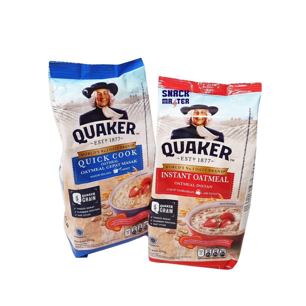 

Quaker Oatmeal Reffil 200 gram, 800 gram