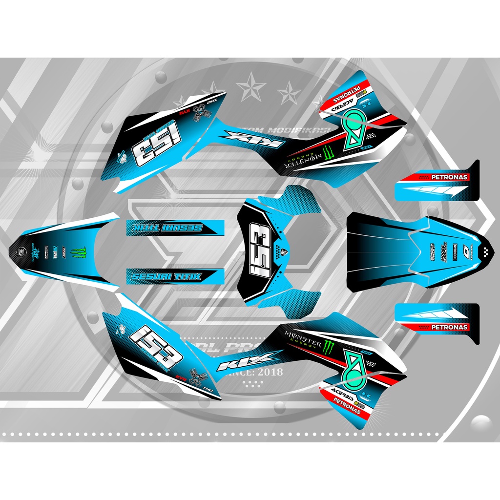 DECAL KLX BF / G / EXTREME Biru tosca Petro Nas keren sticker fullbody