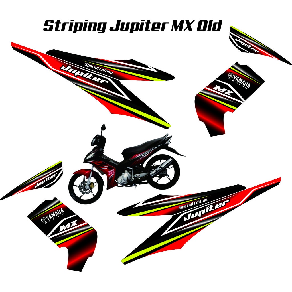 STICKER STRIPING VARIASI YAMAHA JUPITER MX OLD POLET BARU VARIASI SIMPLE POLET MERAH BARU STYLE LIST