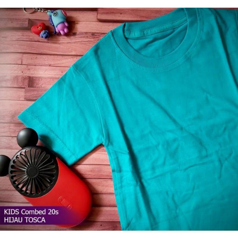 Kaos Anak Cotton Combed 20s Hijau Tosca