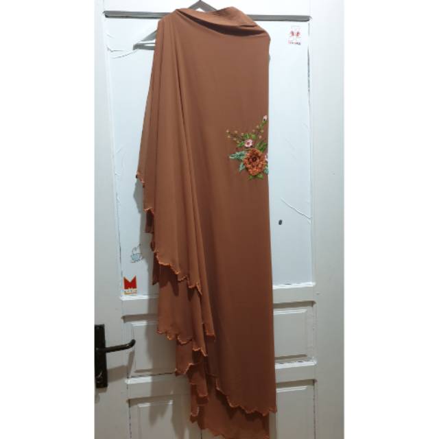 Khimar Sisesa Bordir Coklat Preloved