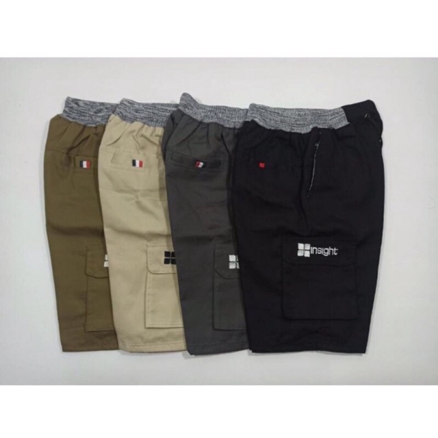 PINGGANG KARET/PRAKTIS CELANA CARGO PENDEK COWOK PRIA INSIGHT SIZE 27-33