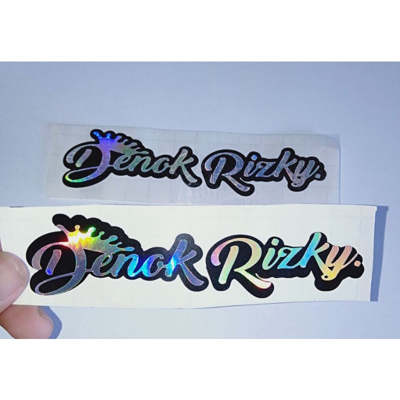 

cutting stiker custom nama hologram lis hitam 02