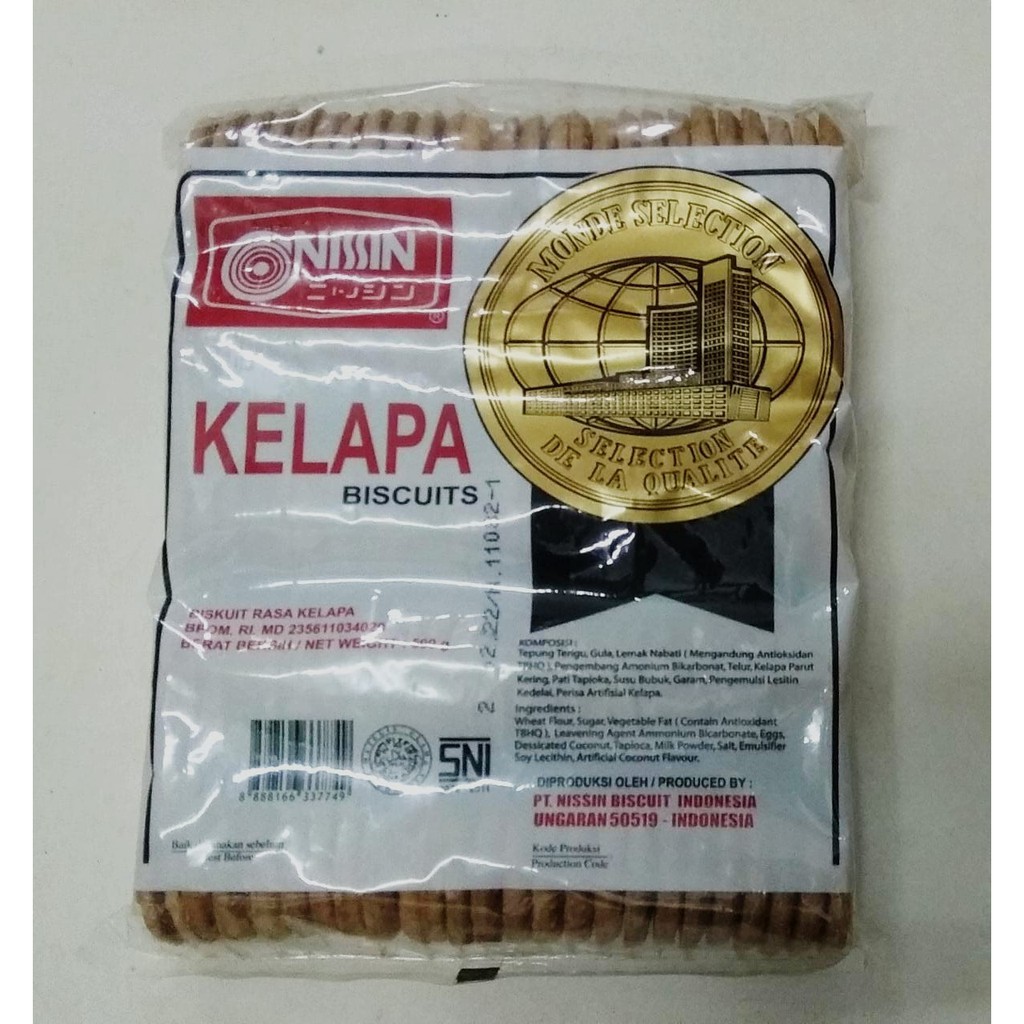 Nissin Biskuit Kering Biscuits Kelapa Roti Monde 500 gr