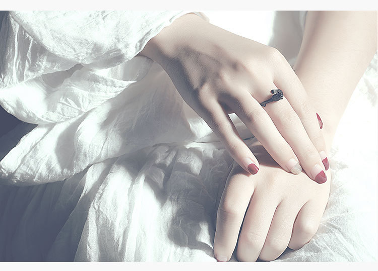2020 new gothic style index finger tail ring rose flower open ring simple jewelry