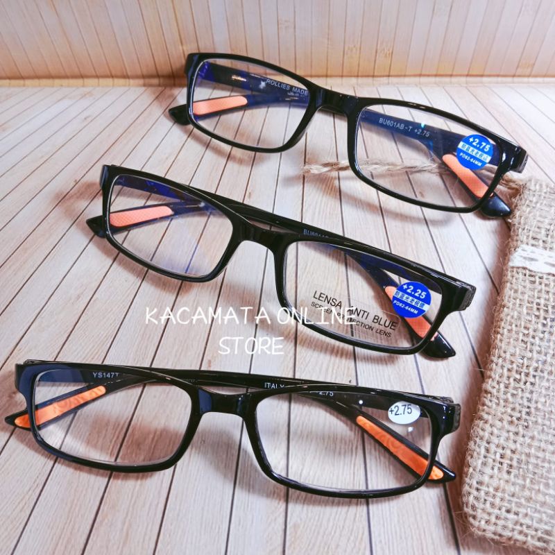 KACAMATA BACA LENTUR/YS147 KACAMATA BACA KOTAK/KACAMATA PLUS/KACAMATA ANTIBLUERAY +1.00 S/D+4.00