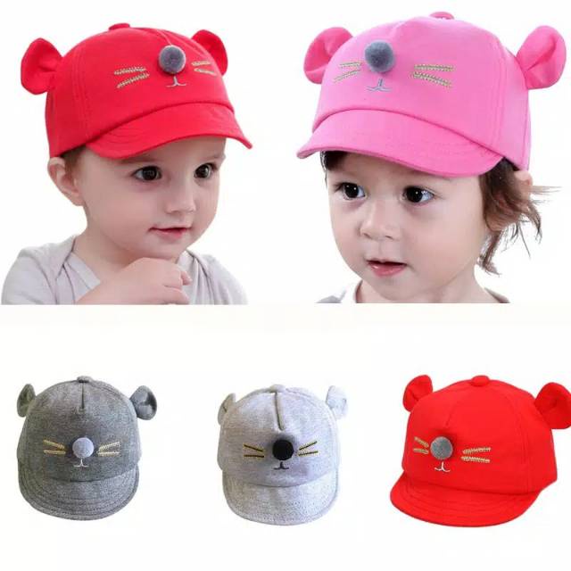 Topi Anak 1 Sampai 3 Tahun Baseball Bahan Lembut Motif Terlucu