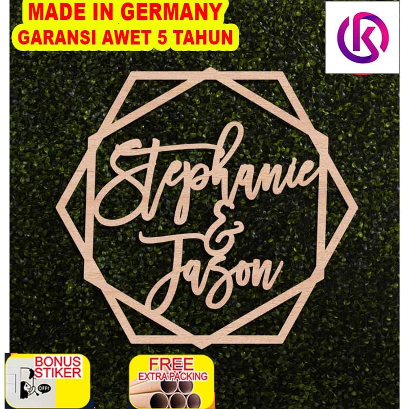 

Terlaris BACKDROP CUSTOM HEXAGON 60CM /HIASAN DINDING / WOODEN NAME