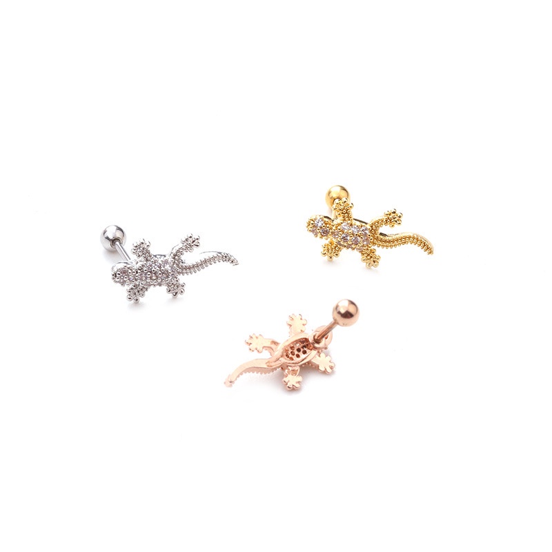 1 Pcs Korean Style Fashion Creative Owl Gecko Animal Shape Prevent Allergy Earring for Women