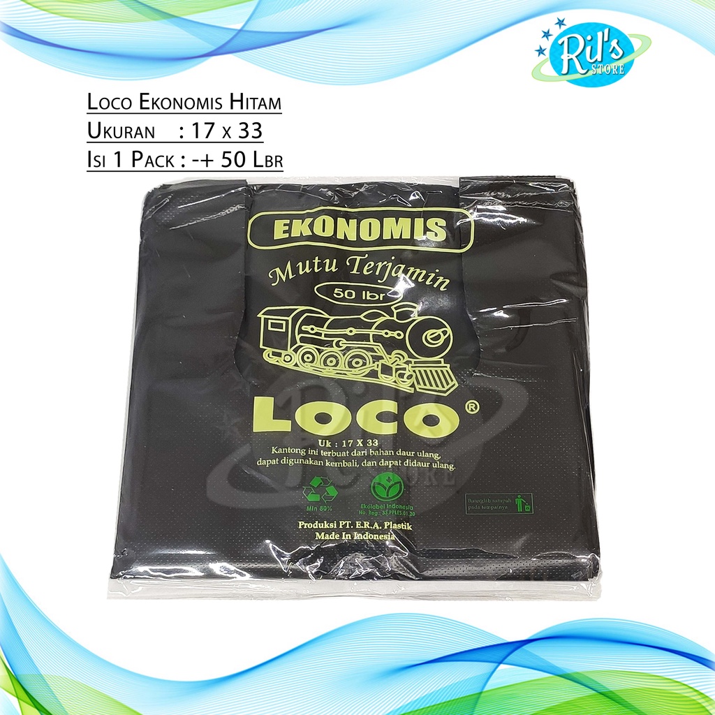 Jual Kantong Plastik Loco Ekonomis Hitam Ukuran X Isi Lembar