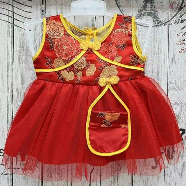 Dress baju imlek bayi perempuan