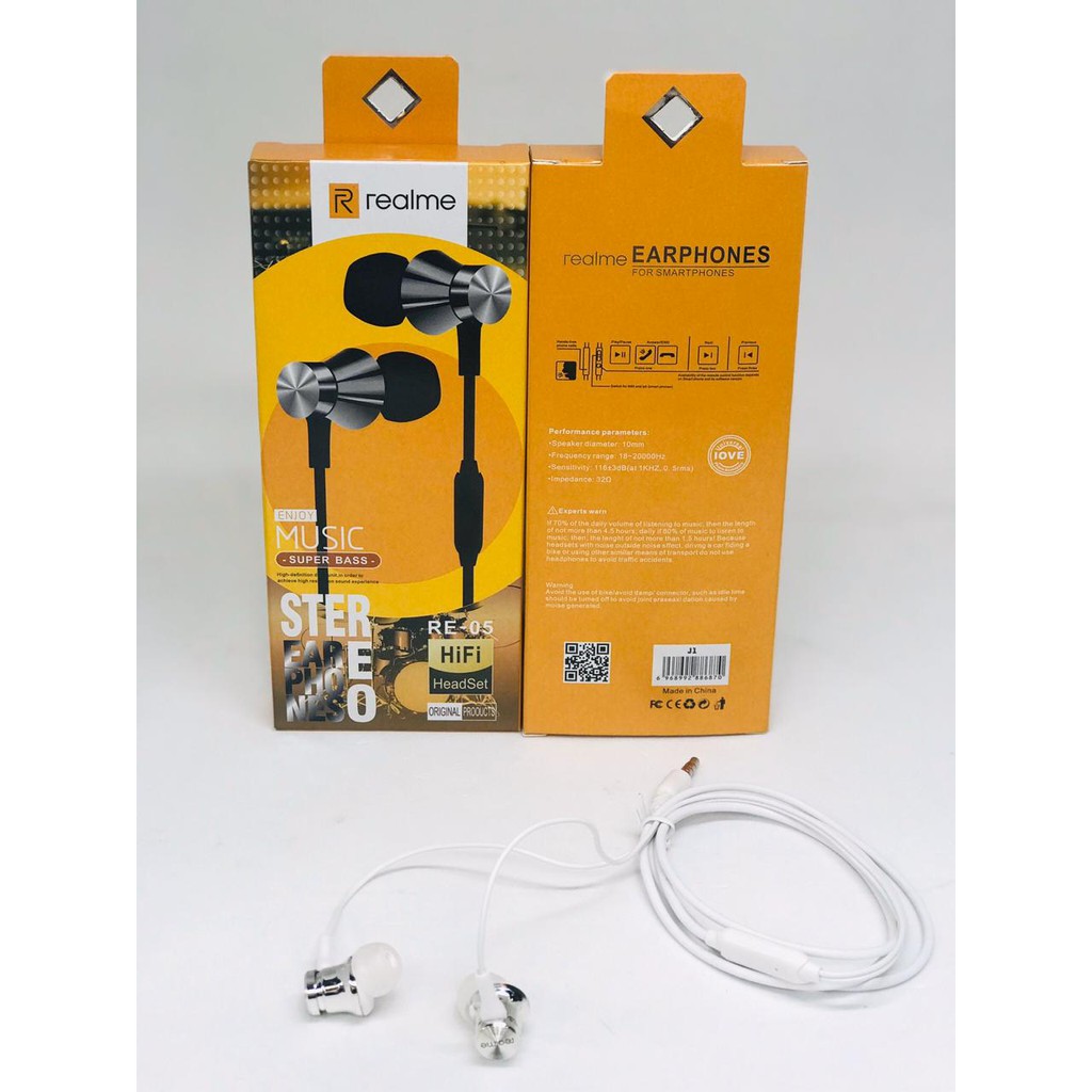 HANDSFREE RE05 REALME ORIGINAL BASS STEREO