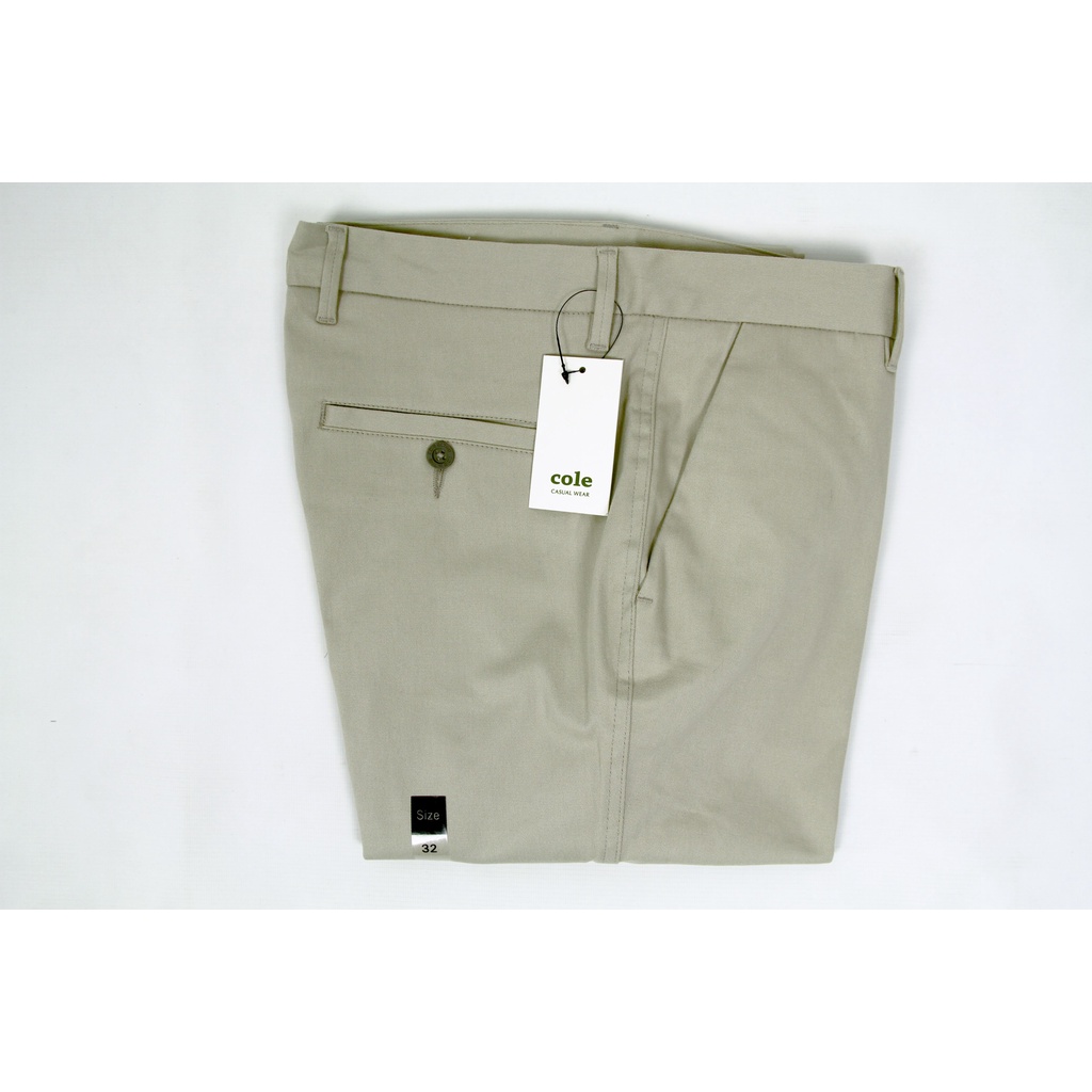 Celana Chino COLE Beige Slimfit Bahan Stretch 05 Original Premium Cotton | Celana Chino Pria | Bahan Melar