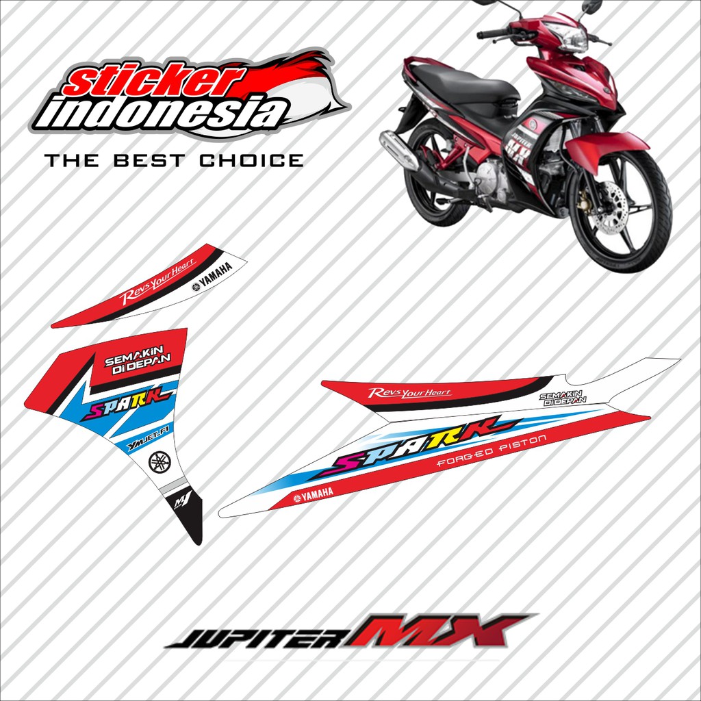 Striping Jupiter Mx 135 Striping Mx New Sticker Jupiter Mx  SPARK MERAH BIRU
