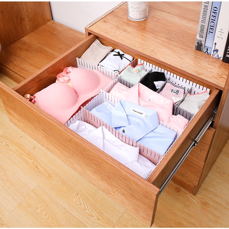 HOVELSHOP Sekat Laci Lemari Organizer Pembatas Partisi Rak Isi 4 Pcs