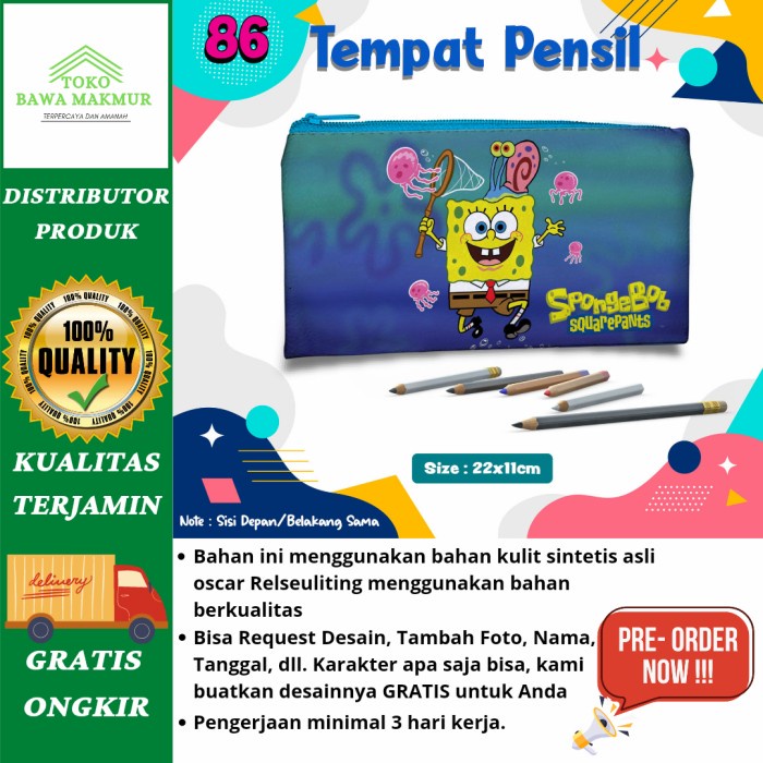 

CUSTOM Tempat Pensil Karakter, Murah Design Gambar Bebas.