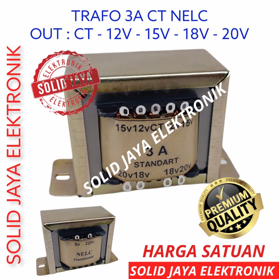 TRAVO TRAFO 3A CT 12V 15V 19V 20V CT NELC KOTAK 3 A AMPER 12 15 19 20 V VOLT TRANSFORMER TRAPO 3AMPER CT