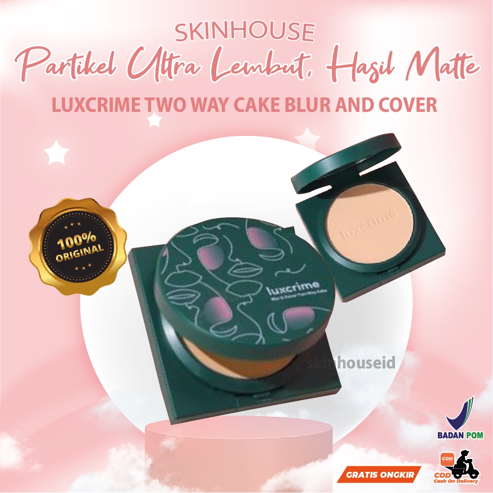 [ SKINHOUSEID ] LUXCRIME TWO WAY CAKE BLUR AND COVER | BPOM