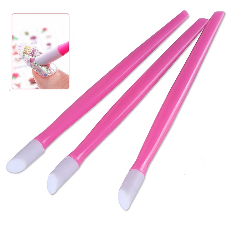 Stik Pusher / Pendorong Kutikula Bahan Plastik / Karet Lembut Untuk Manicure