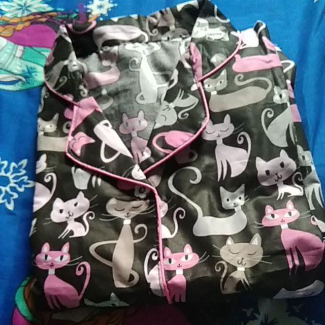 TERMURAH STELAN PAJAMAS BAJU TIDUR BLACK CAT  DORA 