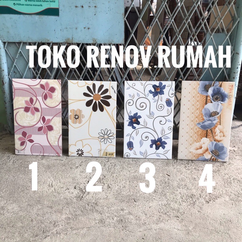 Keramik Dinding 25x40 Motif Bunga Keramik Kamar Mandi Keramik Dapur Shopee Indonesia