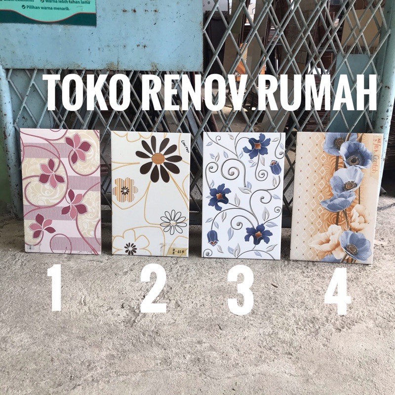 keramik dinding 25x40 motif bunga/ keramik kamar mandi/ keramik dapur